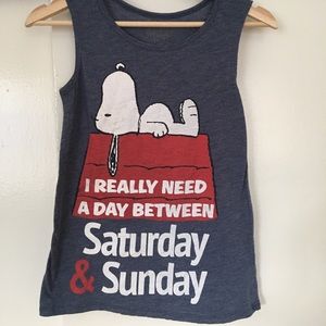 Tank Top Snoopy Print